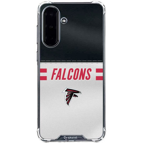 NFL Atlanta Falcons White Striped Galaxy A36 5G Clear Case