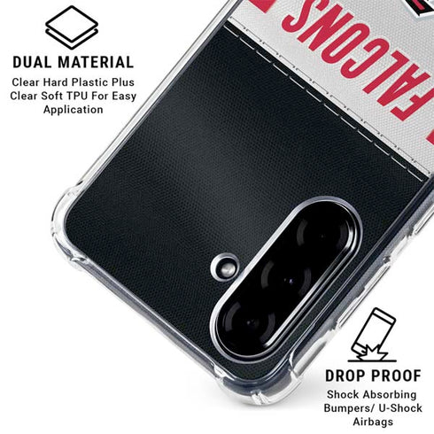 NFL Atlanta Falcons White Striped Galaxy A36 5G Clear Case