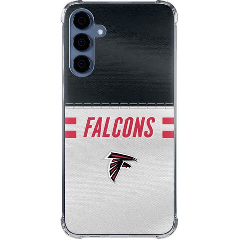 NFL Atlanta Falcons White Striped Galaxy A55 5G Clear Case