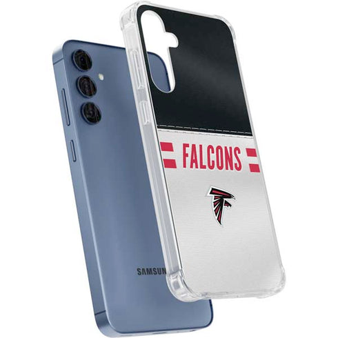 NFL Atlanta Falcons White Striped Galaxy A55 5G Clear Case