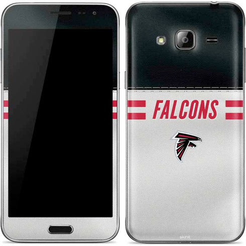 NFL Atlanta Falcons White Striped Galaxy J3 Skin