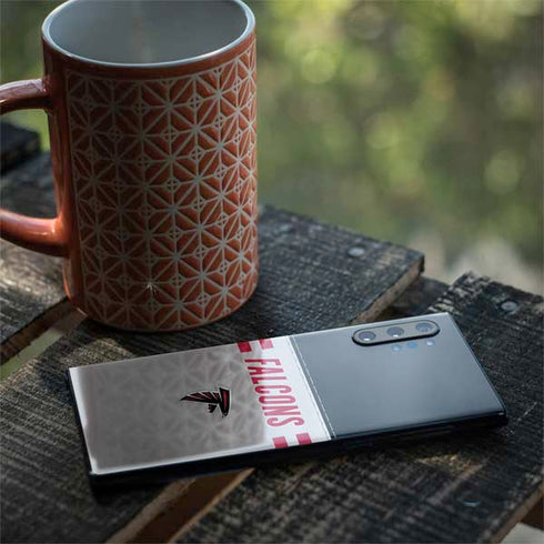 NFL Atlanta Falcons White Striped Galaxy Note 10 Plus Skin