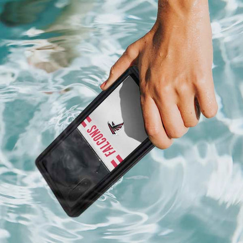 NFL Atlanta Falcons White Striped Galaxy Note 10 Waterproof Case