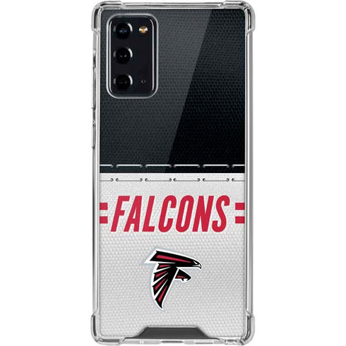 NFL Atlanta Falcons White Striped Galaxy Note20 5G Clear Case