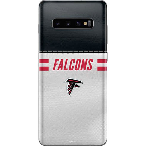 NFL Atlanta Falcons White Striped Galaxy S10 Plus Skin