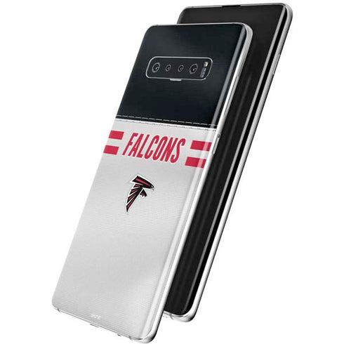 NFL Atlanta Falcons White Striped Galaxy S10 Plus Skin