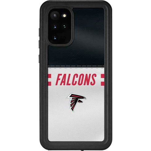 NFL Atlanta Falcons White Striped Galaxy S20 Plus Waterproof Case