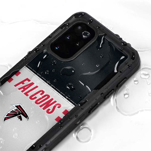 NFL Atlanta Falcons White Striped Galaxy S20 Plus Waterproof Case