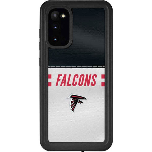 NFL Atlanta Falcons White Striped Galaxy S20 Waterproof Case