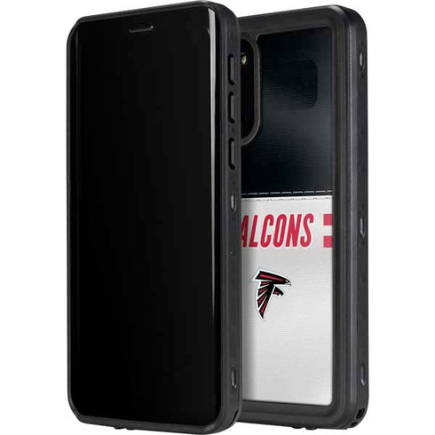 NFL Atlanta Falcons White Striped Galaxy S20 Waterproof Case