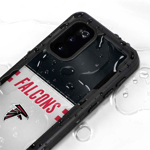 NFL Atlanta Falcons White Striped Galaxy S20 Waterproof Case