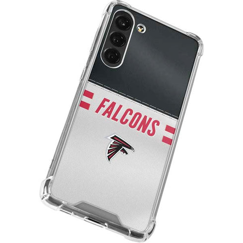 NFL Atlanta Falcons White Striped Galaxy S24 FE Clear Case