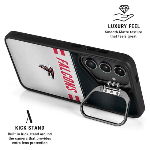 NFL Atlanta Falcons White Striped Galaxy S24 Kickstand Case
