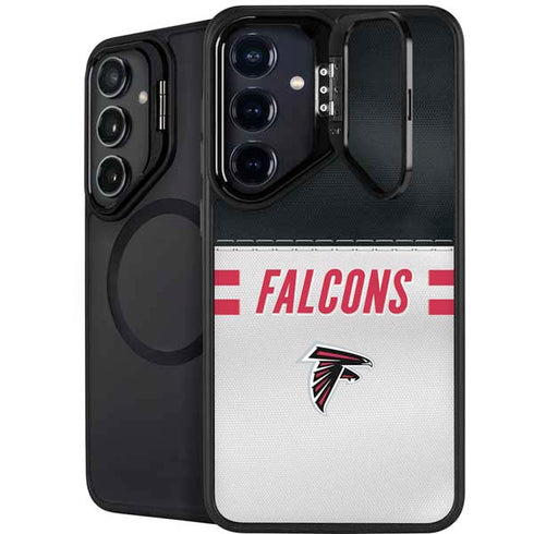 NFL Atlanta Falcons White Striped Galaxy S25 Plus Kickstand Case