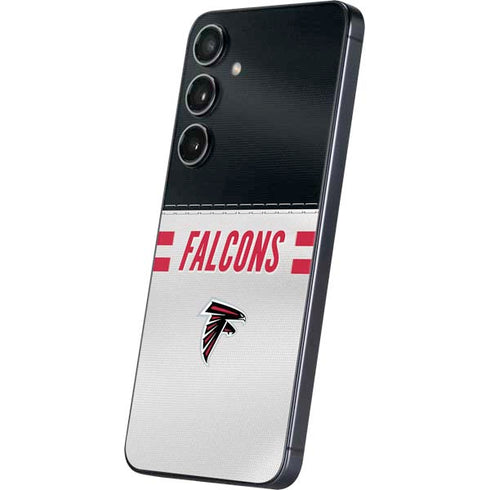 NFL Atlanta Falcons White Striped Galaxy S25 Plus Skin