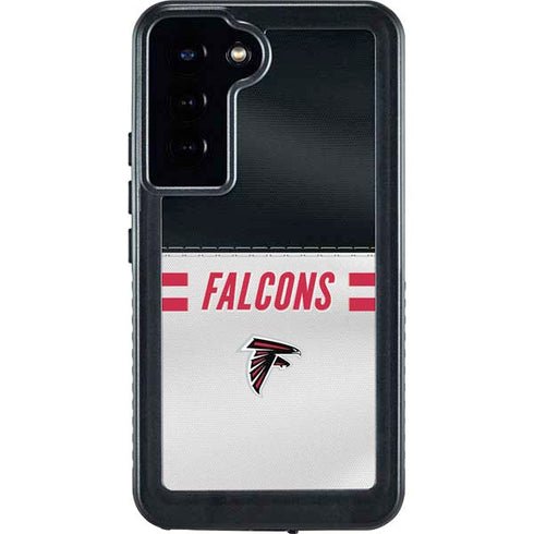 NFL Atlanta Falcons White Striped Galaxy S24 Plus Waterproof Case