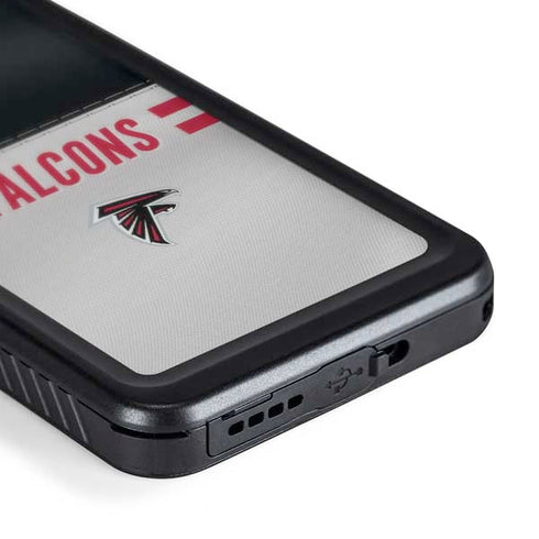NFL Atlanta Falcons White Striped Galaxy S24 Plus Waterproof Case