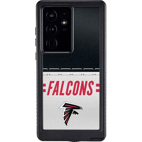 NFL Atlanta Falcons White Striped Galaxy S24 Ultra Waterproof Case