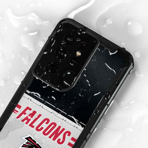 NFL Atlanta Falcons White Striped Galaxy S24 Ultra Waterproof Case