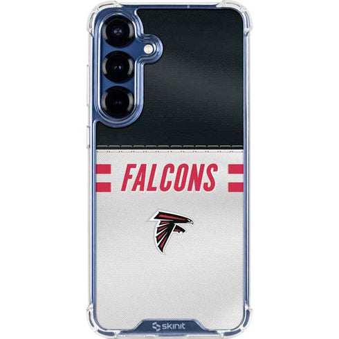NFL Atlanta Falcons White Striped Galaxy S25 Plus Clear Case