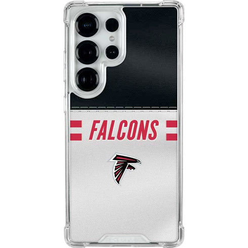 NFL Atlanta Falcons White Striped Galaxy S25 Ultra Clear Case