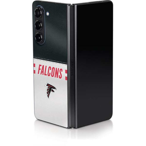 NFL Atlanta Falcons White Striped Galaxy Z Fold5 5G Skin