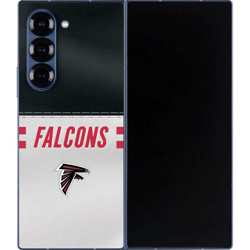 NFL Atlanta Falcons White Striped Galaxy Z Fold6 Skin