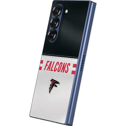 NFL Atlanta Falcons White Striped Galaxy Z Fold6 Skin