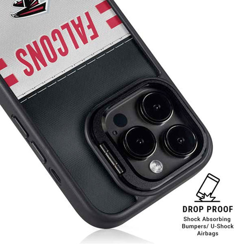 NFL Atlanta Falcons White Striped iPhone 14 Pro Kickstand Case