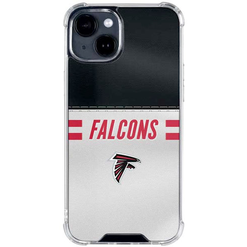 NFL Atlanta Falcons White Striped iPhone 15 Clear Case
