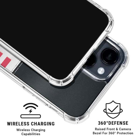 NFL Atlanta Falcons White Striped iPhone 15 Clear Case