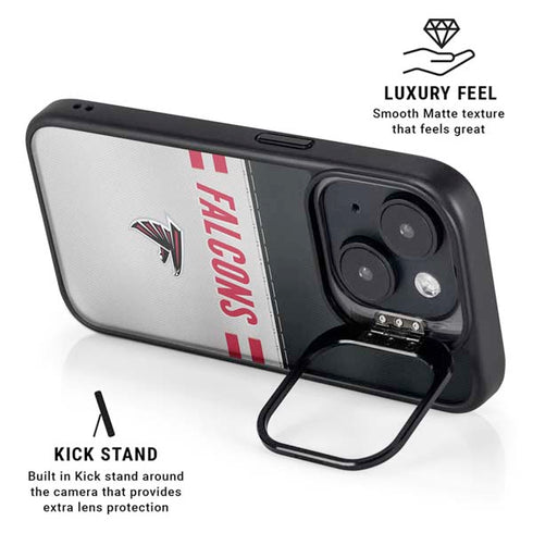 NFL Atlanta Falcons White Striped iPhone 15 Kickstand Case