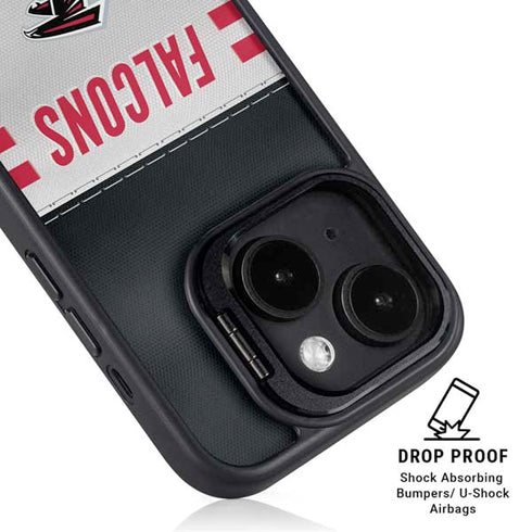 NFL Atlanta Falcons White Striped iPhone 15 Kickstand Case