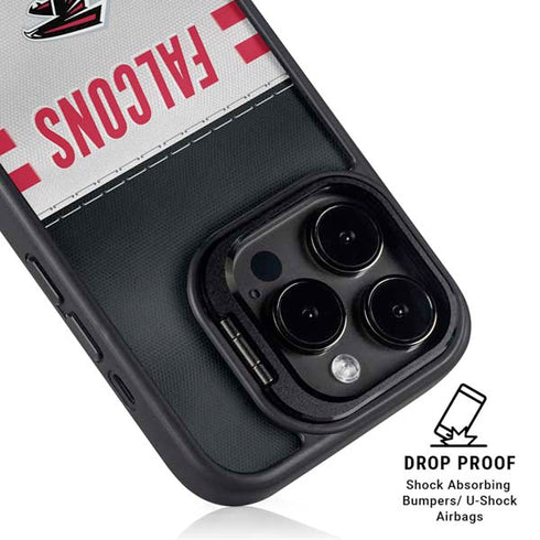 NFL Atlanta Falcons White Striped iPhone 15 Pro Max Kickstand Case