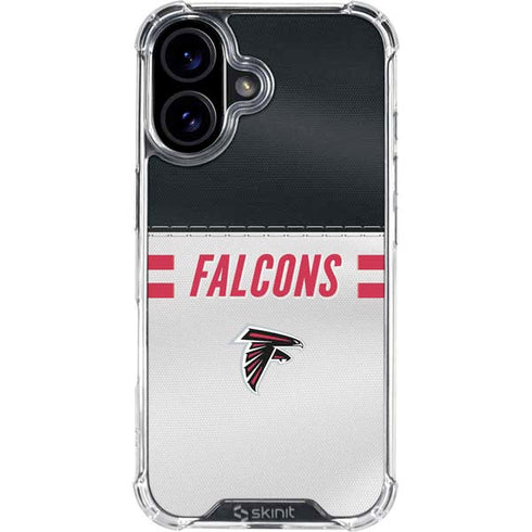 NFL Atlanta Falcons White Striped iPhone 16 Clear Case