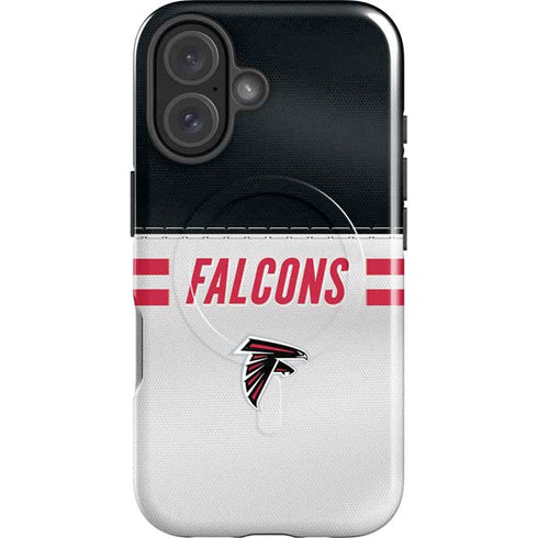 NFL Atlanta Falcons White Striped iPhone 16 Magsafe Impact Case