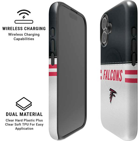 NFL Atlanta Falcons White Striped iPhone 16 Magsafe Impact Case