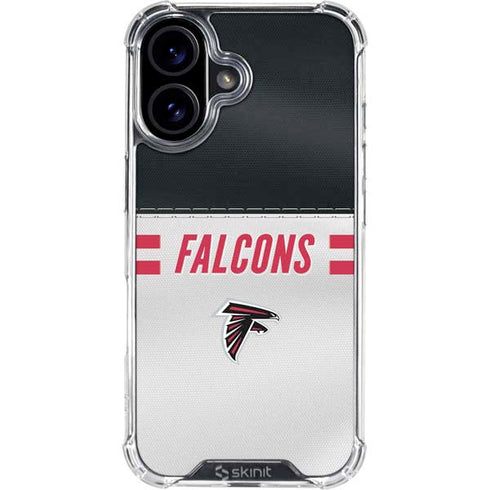 NFL Atlanta Falcons White Striped iPhone 16 Plus Clear Case