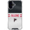 NFL Atlanta Falcons White Striped iPhone 16 Plus Clear Case