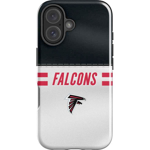 NFL Atlanta Falcons White Striped iPhone 16 Plus Impact Case