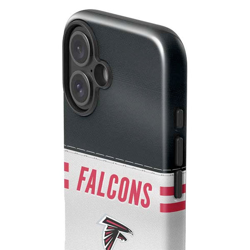 NFL Atlanta Falcons White Striped iPhone 16 Plus Impact Case
