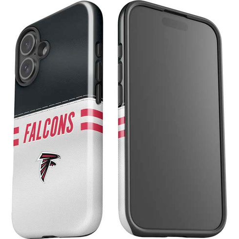 NFL Atlanta Falcons White Striped iPhone 16 Plus Impact Case