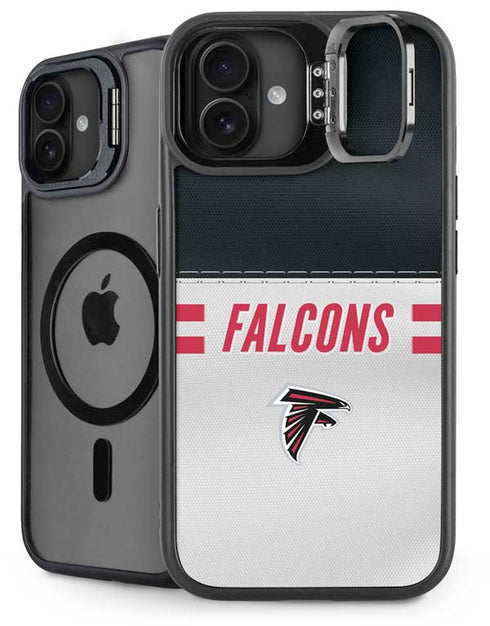 NFL Atlanta Falcons White Striped iPhone 16 Plus Kickstand Case