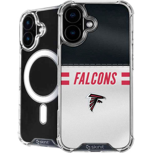 NFL Atlanta Falcons White Striped iPhone 16 Plus MagSafe Case