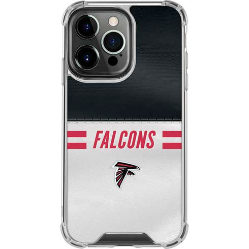 NFL Atlanta Falcons White Striped iPhone 16 Pro Clear Case