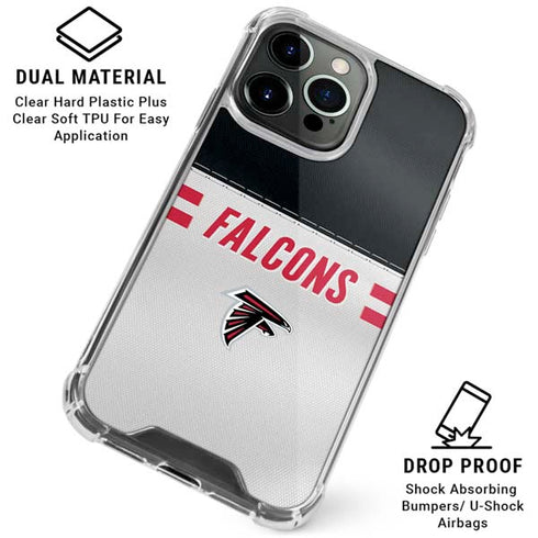 NFL Atlanta Falcons White Striped iPhone 16 Pro Clear Case