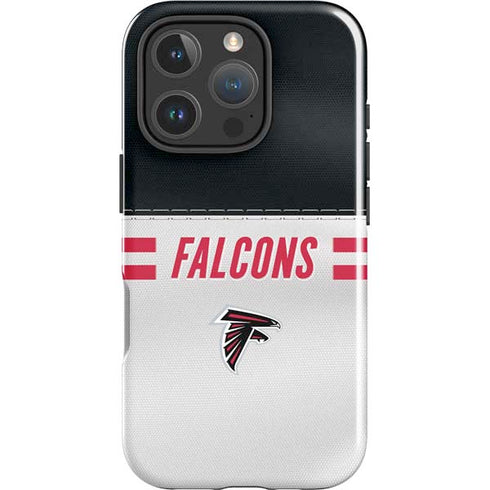 NFL Atlanta Falcons White Striped iPhone 16 Pro Impact Case