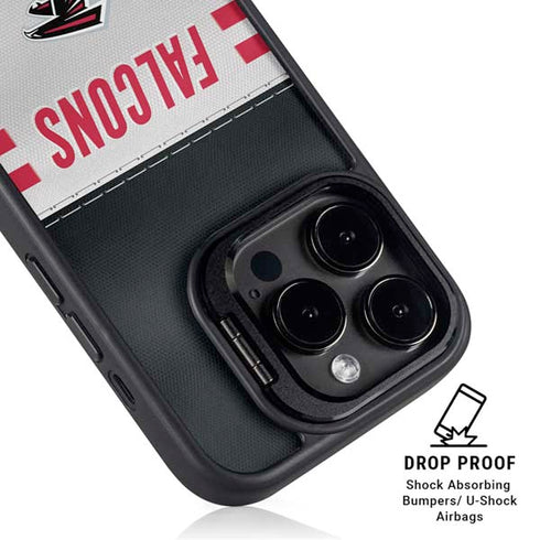 NFL Atlanta Falcons White Striped iPhone 16 Pro Kickstand Case