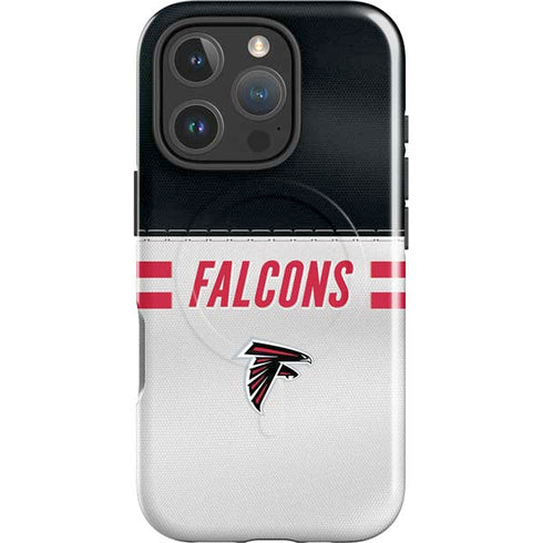 NFL Atlanta Falcons White Striped iPhone 16 Pro Magsafe Impact Case