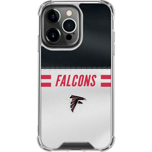 NFL Atlanta Falcons White Striped iPhone 16 Pro Max Clear Case